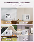 HAVA Countertop Dishwasher with Water Softener and Enhanced Energy Efficiency, Portable Dishwasher with 8 Wash Programs, Child Lock & Delayed Start Function, No Installation Needed - Misty Lilac by TinyTreasures Baby Boutique