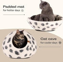 MEOWFIA Cat Cave – Premium Felt Cat Bed for Indoor Cats, Handmade 100% Merino Wool (Medium, Snow Leopard) by CozyNest Decor