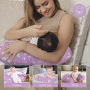 Little Grape Land Nursing Pillow for Infants, Breastfeeding Pillows, Baby Support Pillow for Nursing, Bottle Feeding, Tummy Time with Machine Washable Cover & Breathable Filling (Unicorn) by TinyTreasures Baby Boutique