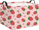 HIYAGON Rectangular Baby Girl Basket Kids Baby Storage Basket Toy Storage Bin Organizer Box Room Decor(Strawberry) by TinyTreasures Baby Boutique