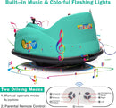 12V Bumper Car for Toddlers, Electric Toy Ride on Battery Car with Kids W/Parent Remote Control, 2-Speed, 360 Degree Spin, Music & LED Lights for Kids, Green by TinyTreasures Baby Boutique