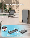 Pool Lounge Chairs Set of 2, Foldable Aluminum Chaise Lounge Outdoor with 5 Positions Recliner - Free Assembly - Patio Chaise Lounge Chair for Poolside, Beach, Yard (Darkgray, 2 Pack) by GreenHaven Gardens