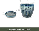Ceramic Pots for Plants, 6in Ceramic Planters for Indoor Plants, Flower Pots with Drainage and Saucer, Reactive Glaze Blue by GreenHaven Gardens