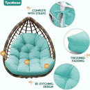 Egg Chair Cushion Replacement, Waterproof Outdoor Hanging Egg Chair Cushion Hammock Swing Chairs Cushions Pads, U-Shaped Thickened Cushions for Hanging Eggs Chairs, 47x33x7 Inches (Teal) by GreenHaven Gardens