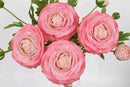 IPOPU 4PCS Real Touch Hot Pink Ranunculus Artificial Flowers Faux Ranunculus Flowers for Vase Real Look Silk Peonies Fake Peony Flowers for Home Indoor Wedding Centerpieces for Table Decor (Rose Red) by CozyNest Decor