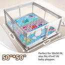 Baby Play Mat, 50x50 Playpen Mat with Super Soft Touch, Activity Mat with Upgraded Anti-Slip Bottom, Machine Washable Crawling Mat for Floor & Picnic (Vehicles) by TinyTreasures Baby Boutique