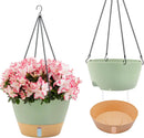 ZMTECH 12 Inch Large Hanging planters for Indoor, 2 Pack Self Watering Plant Pot for Outdoor Garden Porch, Hanging Flower Pot with Visible Water Level & Removable Tray(12Inch, Green) by GreenHaven Gardens