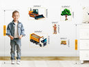 Construction Car Wall Decals for Boys by Lipastick - Road, Trucks, Tractors, Excavators Wall Stickers for Kids Bedroom, Nursery, Playroom - Peel and Stick Transport Themed Wall Decals - L Size by TinyTreasures Baby Boutique