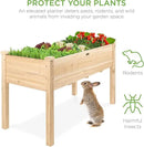 Best Choice Products 48x24x30in Raised Garden Bed, Elevated Wood Planter Box Stand for Backyard, Patio, Balcony w/Bed Liner, 200lb Capacity - Natural by GreenHaven Gardens