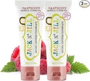 Jack N' Jill Natural Toothpaste for Baby and Infants - Fluoride Free Training Toothpaste, 40% Xylitol, BPA Free - Raspberry, 1.76 oz (Pack of 2) by CozyNest Decor