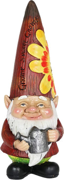 Exhart Garden Gnome, Red Hat Garden Statue Sculpture with Watering Can, Outdoor Lawn and Yard Decoration, 5 x 5 x 12.5 Inch by GreenHaven Gardens