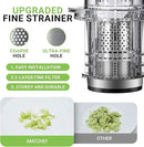 AMZCHEF Cold Press Juicer, Juicer Machines - 3.1" Large Feed Chute for Whole Fruits & Vegetables, Stainless Steel Slow Masticating Juicer Easy to Clean, Large Auger, Double Strainers, Silver by CozyNest Decor