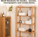 3 Pack Small Storage Baskets for Organizing, Cute Woven Decorative Gift Baskets for Shelves, Mini Closet Organizer Bins with Handles-13''Lx8.66''Wx5.11''H-White by CozyNest Decor
