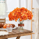 Tifuly Hydrangea Artificial Flowers -12 pcs Realistic Fake Hydrangea Silk Flowers with Stems Faux Hydrangea Flowers Heads for Office Home Party Wedding Centerpiece DIY Floral Decor (Orange) by CozyNest Decor
