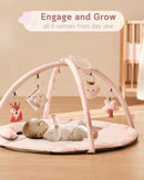 Fortella Baby Play Gym & Activity Mat, Tummy Time Mat w 5 Detachable Toys and Pillow, Large Sensory Playmat for Floor, Newborn Infant Baby Essentials Shower Gift 0-3-6-9-12 Months (Rose Pink) by TinyTreasures Baby Boutique