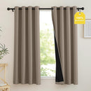 NICETOWN 100% Full Blackout Portable Curtains for Bedroom, Grommet Lightweight Travel Black Out Shades Window Treatments Thermal Curtains for Laundry/Kitchen, Tan, W52 x L63, 2 Panels by TinyTreasures Baby Boutique
