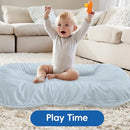 Baby Lounger for Newborn,Baby Nest for Newborn Soft Cotton Breathable for Playtime & Relaxation,Flat Babies Essentials Gifts Newborn Lounger for Boys & Girls 0-12 Months(Misty Blue) by TinyTreasures Baby Boutique