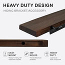 Wood Floating Shelves Set of 2, Aged Elm Wood Picture Wall Shelf, Floating Shelves for Wall for Bedroom Kitchen Bathroom Living Room (Walnut, 36 inch) by CozyNest Decor