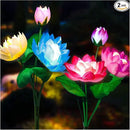 TONULAX Solar Garden Lights, Upgraded 2-Pack, Solar Lotus Flower Lights, Plastic Silk, Multi-Color, LED, Waterproof, Touch Control, 18-Hour Runtime by GreenHaven Gardens
