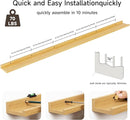 Floating Picture Ledge Shelves for Wall Set of 2, 95 Inches Picture Ledge Shelf with Long Large Nursery Book Shelf for Toys Storage Kids Bookshelf Wall Mounted Living Room Bedroom Decor Frames, Oak by TinyTreasures Baby Boutique