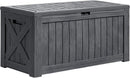 Greesum 120 Gallon Deck Box, Resin Outdoor Storage Container for Patio Furniture, Garden Tools, Pool Accessories, Weatherproof, Lockable, Gray by GreenHaven Gardens