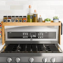 Edgecrest Bamboo Over The Stove or Sink Modern Spice Shelf, No Annoying Middle Screw, 31.5” Wide Storage, 11.4” High Countertop Shelf, 6 Side Hooks, Easy to Assemble, Eco-Friendly Durable Material by CozyNest Decor