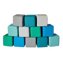 ECR4Kids SoftZone Patchwork Toddler Building Blocks, Foam Cubes, Contemporary, 12-Piece by TinyTreasures Baby Boutique