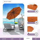 Midtown Umbrellas Sunbrella Umbrella 8 Feet Outdoor Umbrella With Sunbrella Terracotta Acrylic Fabric - Auto-Tilt Aluminum Frame Patio Umbrella For Backyard, Deck, Garden, Pool - Black Pole by GreenHaven Gardens