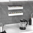 PMMASTO Adhesive Acrylic Spice Rack Organizer for Wall with Nano Double Sided Tape, Spice Shelf Organization for Kitchen Cabinet Door/Pantry Door, Wall Mount Seasoning Rack (White-2 Pack) by CozyNest Decor
