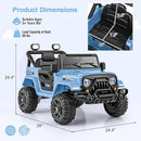Costzon 12V Kids Ride on Truck Car, Electric Vehicle w/Remote Control, Threaded Wheels, 3 Speeds, LED Lights, Music, Horn & Wireless Connection, Battery Powered Ride on Toy for Boys & Girls 3+ (Blue) by TinyTreasures Baby Boutique