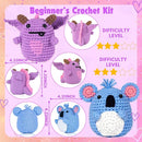 yhwsymgmho Crochet Kit for Beginners:2pcs Animals amigurumi Crochet Starter Kits with Step-by-Step Video Tutorials,Easy Knitting Set for Adults Kids,DIY Crocheting Doll Gift(Pterosaurs and Koalas) by TinyTreasures Baby Boutique