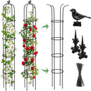 2 Pcs Garden Trellis for Climbing Plants, 6.2 Ft Rustproof Metal Pipe with Heavy Duty Plastic Coated, Garden Outdoor Indoor Potted Plant Support, Obelisk Garden Trellis for Climbing Vine by GreenHaven Gardens
