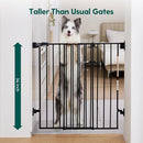 Babelio 34" Extra Tall Baby/Dog Gate with No Threshold Design Walk Thru Door, 26-43" Auto Close Safety Gate for Babies, Elders and Pets, Fits Doorways, Stairs, and Entryways, Black by TinyTreasures Baby Boutique