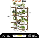 Bamworld Plant Stand with Grow Lights for Indoor Plants Wood Plant Shelf 4 Tier Large Flower Stand for Mutiple Plant Holder Rack for Patio Living Room Balcony by GreenHaven Gardens