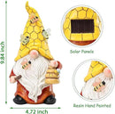 Garden Gnome Statue with Bee Solar Lights, Resin Gnome Figurine for Outdoor Decor, Porch Patio Yard Decorations by GreenHaven Gardens