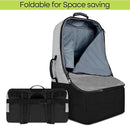 Padded Car Seat Travel Bag for Airplane, Heavy Duty Backpack for Air Travel, Water-Resistant Carrier with Shoulder Strap, Fits Most Car Seats (Grey+Black) by TinyTreasures Baby Boutique