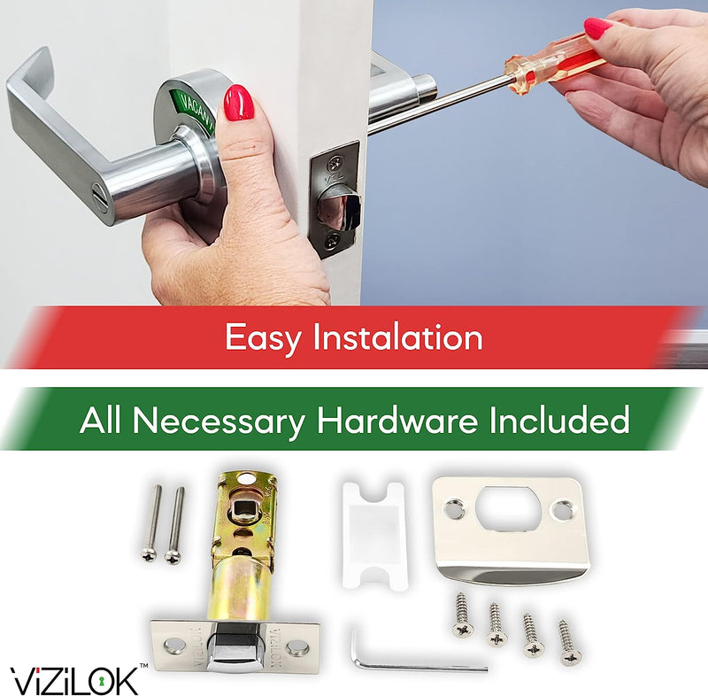 ADA Door Lock with Indicator in Satin Nickel Left-Handed