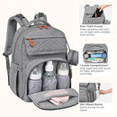 BabbleRoo Diaper Bag Backpack, Travel Backpack with Changing Pad, Pacifier Case & Stroller Straps, Multifunction, Waterproof, Unisex – Light Gray by TinyTreasures Baby Boutique