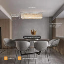 Siljoy Modern Crystal Chandelier 6-Lights Rectangular Flush Mount Pendant Ceiling Light Fixture Rectangle K9 Crystal Raindrop Chandelier for Dining Living Room Kitchen Island L31.5'' x W10'' x H10' by CozyNest Decor