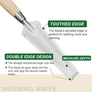 SUMIO 13.3" Alloy Steel Weeding Transplanter, Hori Hori Knife, Digging Trowel with Serrated Edge, Garden Root Cutter, and Dandelion Trowel for Propagation and Transplanting by GreenHaven Gardens