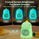 Dinosaurs Alarm Clock with Night Light for Kids with Sleep Training and Sound Machine, Rechargeable Silicone Lamp OK to Wake Clock，Cute Animal Tabletop Lamp, Perfect Sleep Companion for Boys Girls by TinyTreasures Baby Boutique