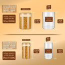 108oz 42oz Straight cylindrical Airtight Storage Jars with Bamboo Lid Set of 2 Large Storage Container Gallon Glass Jars, for Flour, Pasta and Coffee bean (with Black Lable) by CozyNest Decor