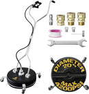 EDOU 20-Inch Dual Handle Pressure Washer Surface Cleaner, Wheels - Heavy Duty Composite Surface Pressure Washer - 4000 PSI Max - Includes 3/8-Inch Quick Connector Kit, Teflon Tape, Adapter Set by GreenHaven Gardens
