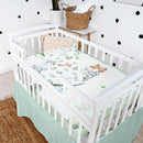 3 Pcs Baby Crib Bedding Set Safari Animals Dinosaurs Bear Woodland Animals Jungle Crib Set Includes Quilt, Fitted Sheet, Skirt for Baby Boy Girl(Light Blue,Safari) by TinyTreasures Baby Boutique