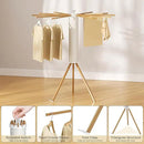 Tripod Clothes Drying Rack, Garment Rack Portable and Foldable Space Saving Laundry Drying Rack - Dryer Rack Clothing Floor Folding Balcony Bedroom Household (Beige(Wood), 12 rods) by CozyNest Decor