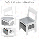 Kids Table and Chair Set, 3 in 1 Wooden Activity Table with Detachable Tabletop, Toddler Table and Chair Set with Storage Drawer, Kids Play Table for Children Art, Craft, Eating, Learning by CozyNest Decor