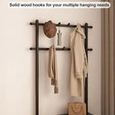 Coat Rack with Shoe Storage, Wooden Hall Tree with Bench, 11 Hooks and 2-Tier Storage Shelves, 3-in-1, Entryway Bench with Coat Rack (31.5"-Deep Black) by CozyNest Decor