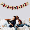 Valentine’s Day Party Decorations Be Mine Felt Sign Burlap Pennant Banner Flag Heart with Black Red Buffalo Plaid Fabric Ribbon for Valentine’s Day Wedding Birthday Party Supplies by CozyNest Decor