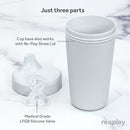 Re-Play Sippy Cups for Toddlers - 10 Oz. Reusable Spill Proof Cups for Kids, Dishwasher/Microwave Safe - Made in USA - Set of 3-3.13" x 6.25" - Modern Pink by TinyTreasures Baby Boutique