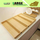 V-Shaped Bamboo Drawer Organizer Set of 3, Kitchen Large and Long Utensil Plate, Flatware & Silverware Storage Box, Wood Drawer Organizer for Bedroom, Living Room (19.6"x5.7" & 7.8" & 12.4") by CozyNest Decor